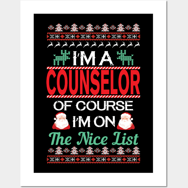 Ugly Christmas Counselor Gifts, Ugly  Counselor Christmas Gifts Wall Art by StudioElla